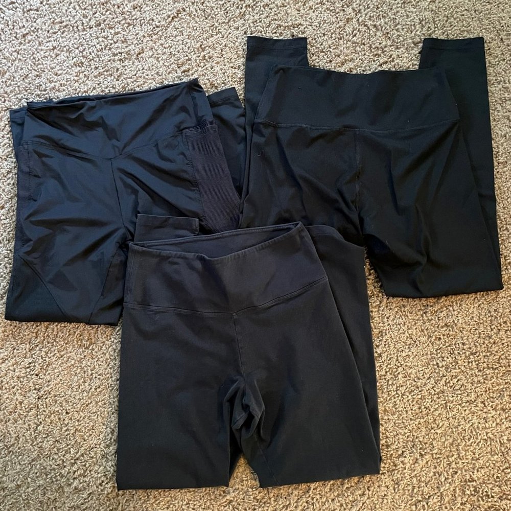 Pink sz L black leggings bundle